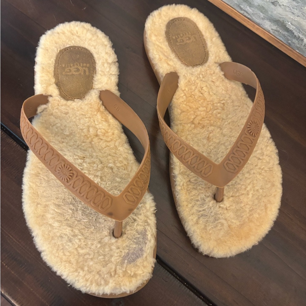 UGG Cream Sheepskin Slippers